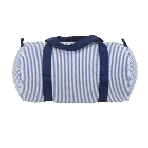 MINT : NAVY SEERSUCKER BABY DUFFLE