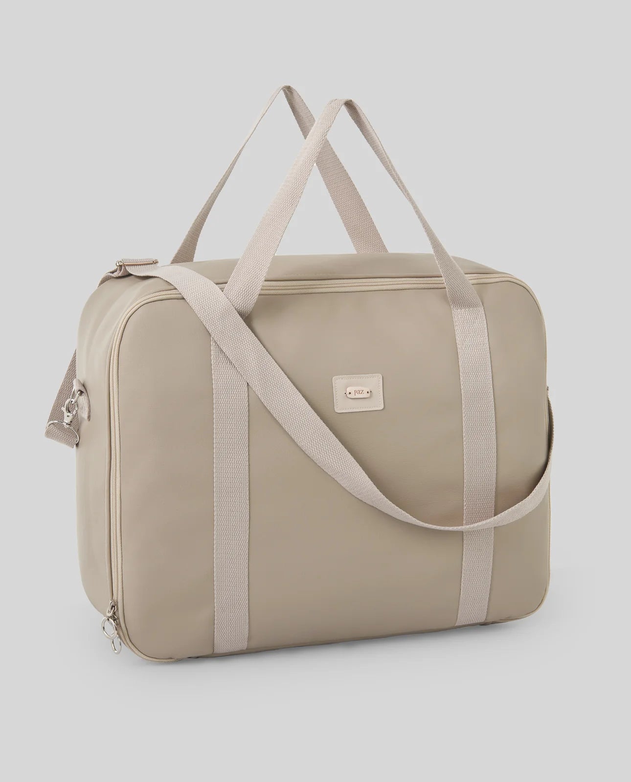 PAZ: WOVEN FAUX LEATHER WEEKEND SUITCASE