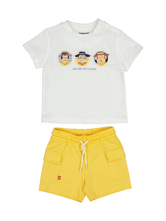 MAYORAL: BOYS MONKEY PRINT SHORT SET