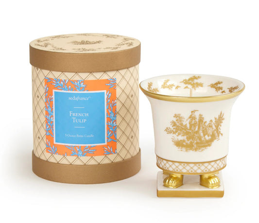 SEDA FRANCE : French Tulip Classic Toile Petite Ceramic Candle 5 Ounce