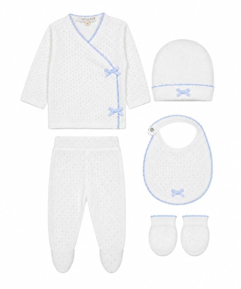 Dr. Kid : 5 Piece Set : Top & Leggings W/Feet, Hat, Mittens & Bib