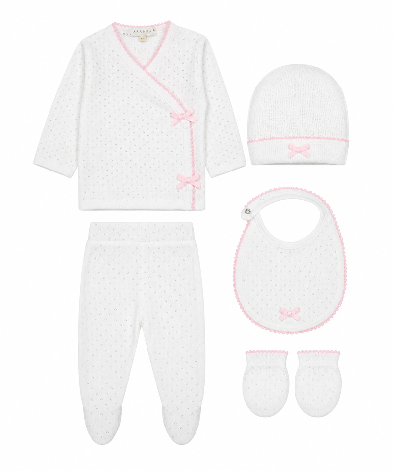 Dr. Kid : 5 Piece Set : Top & Leggings W/Feet, Hat, Mittens & Bib