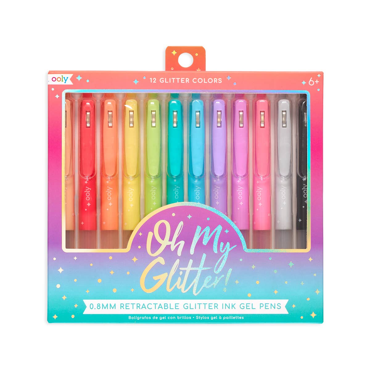 Oh My Glitter!: Retractable Glitter Ink Gel Pens (Set of 12)