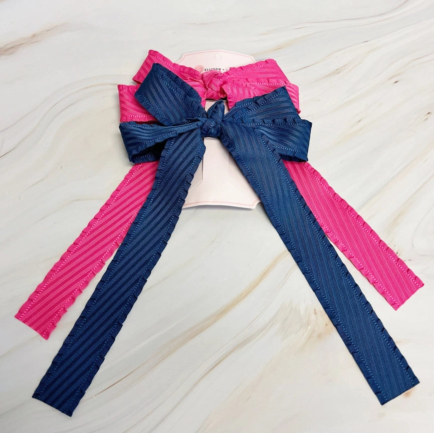 ELLISON + YOUNG: DOUBLED FRILL BOW HAIR CLIP