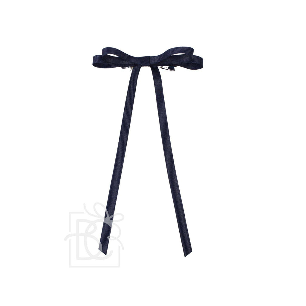 BEYOND CREATIONS: 3/8" GROSGRAIN LAYERED TAIL BOW ON ALLIGATOR CLIP