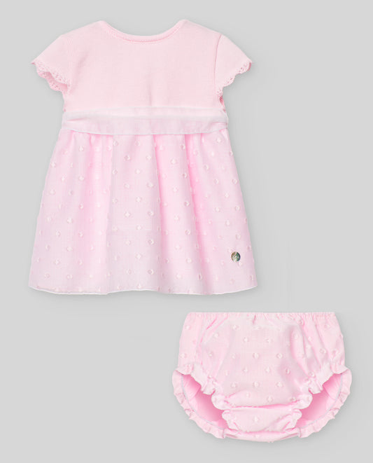 PAZ RODRIGUEZ: “LINDA” Dot Chalk Pink Infant Dress