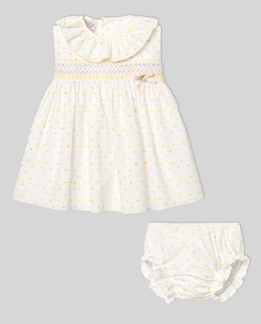 PAZ RODRIGUEZ: “BICO” Pastel Dot Dress W/Bloomer