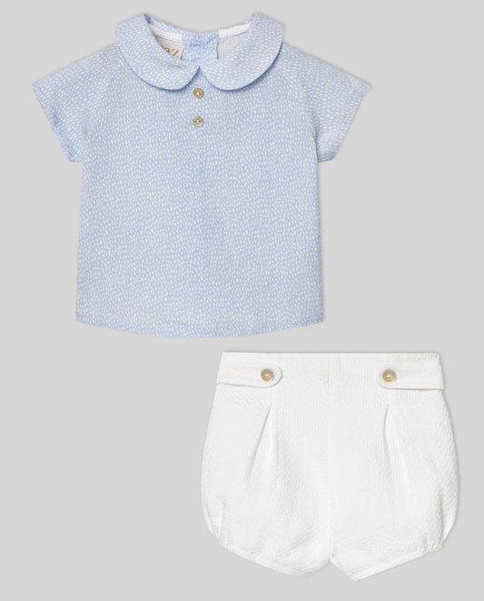PAZ RODRIGUEZ: “VENTO” Sky Blue Short Set