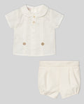 PAZ RODRIGUEZ: “PAZ V25”Cream Infant Boys Two Piece