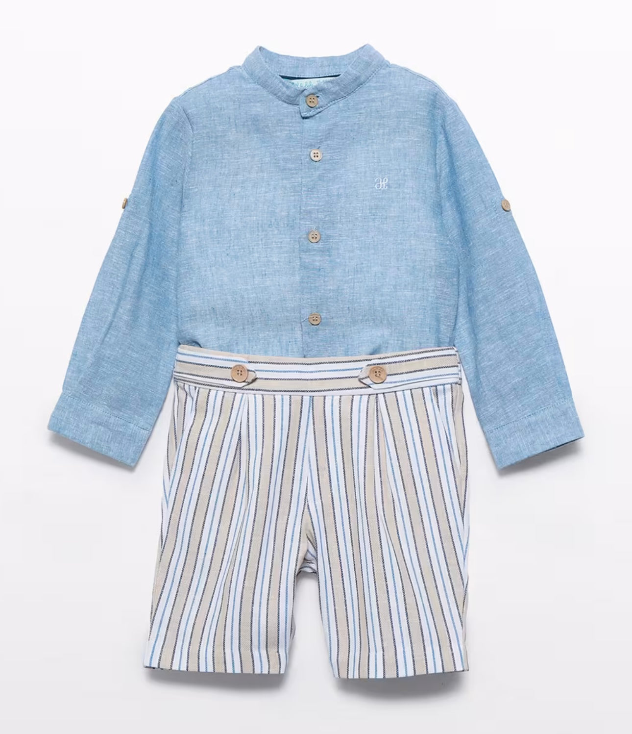 Abel & Lula Boys Pants & Mao Shirt Set