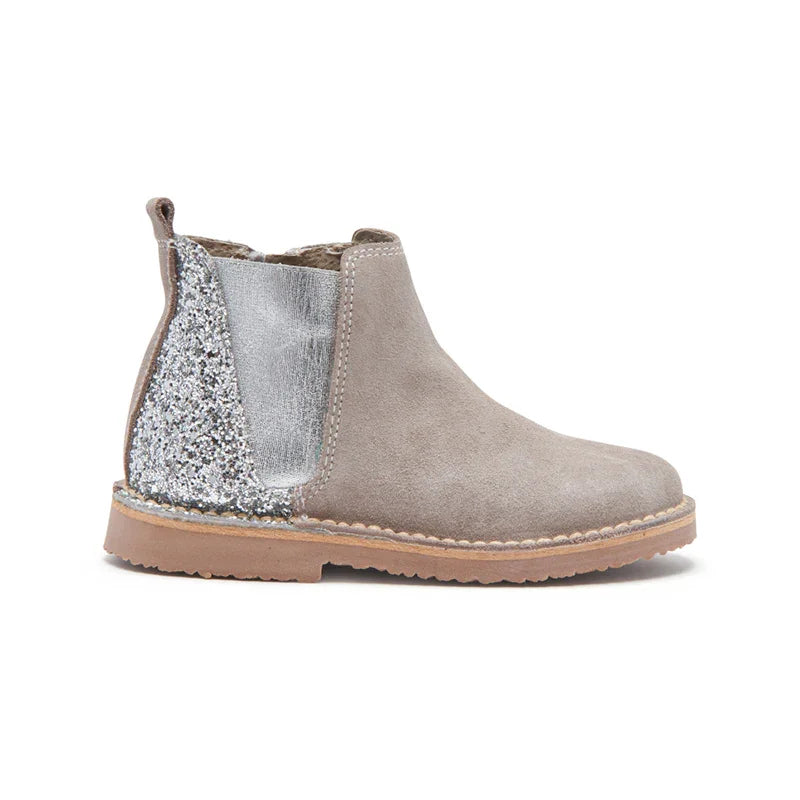 Childrenchic: Plata Suade Glitter Boot