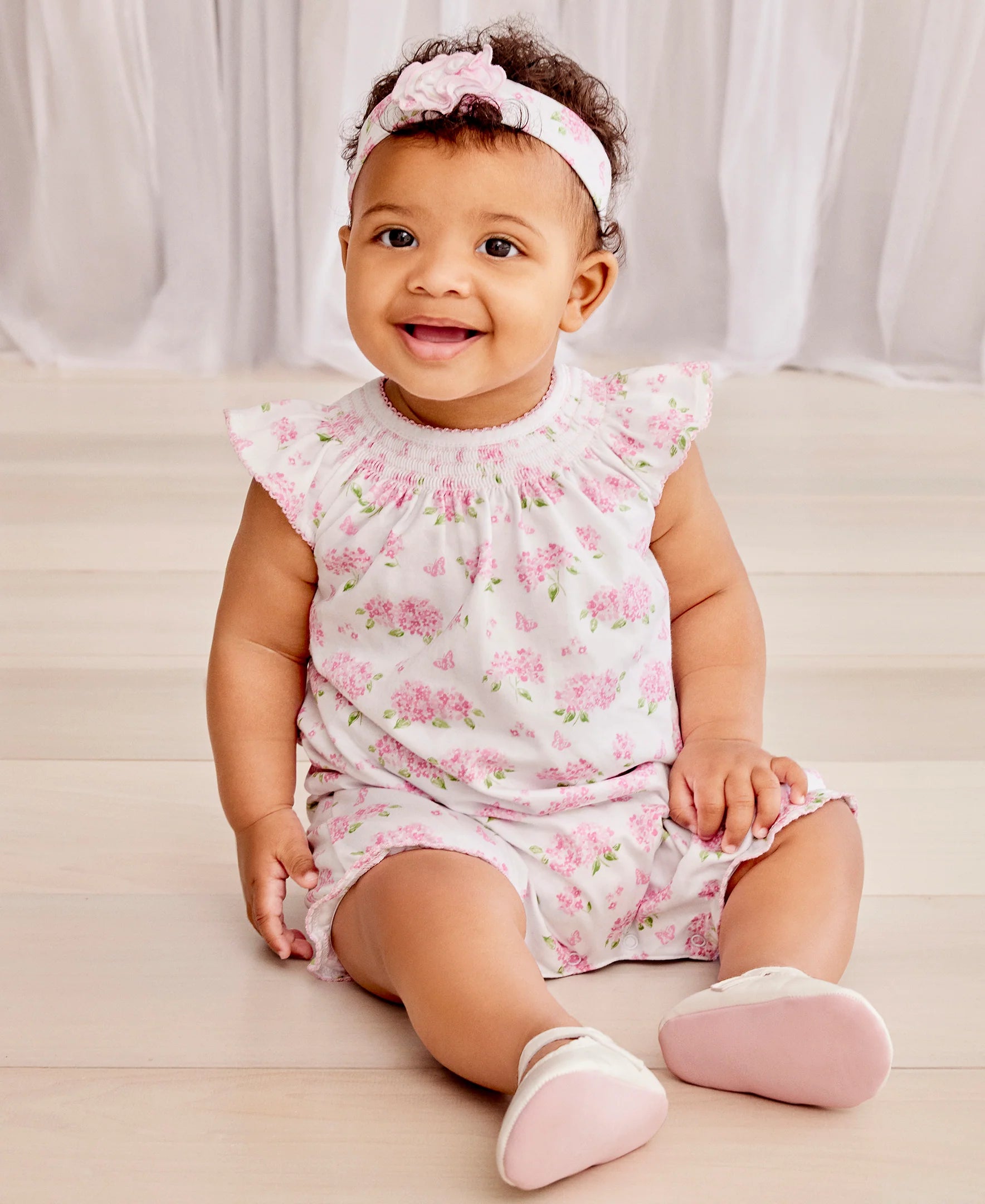 BABY CLUB CHIC : Pink Hydrangeas Short Set