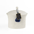 SEDA FRANCE : BERGAMONT LAVENDER BLEU Et Blanc 2 Wick Ceramic Candle 18 Ounce