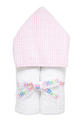 3 Martha’s: Large Childs Light Pink Checkered Hooded Towel