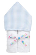 3 Martha’s: Large Childs Light Blue Checkered Hooded Towel