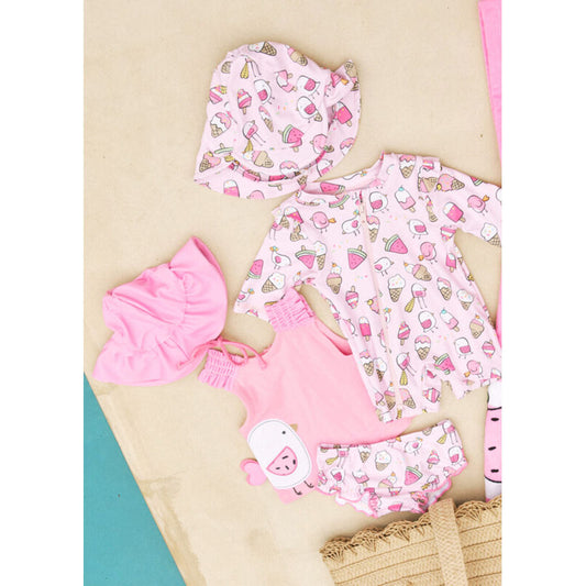 MAYORAL: L/S Sun Swimsuit with Hat Petalo