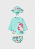 MAYORAL: Sirena 3-Piece Swimsuit with Hat
