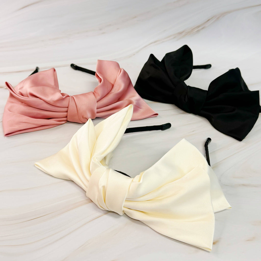 ELLISON+YOUNG: Satin Bow Crown Headband