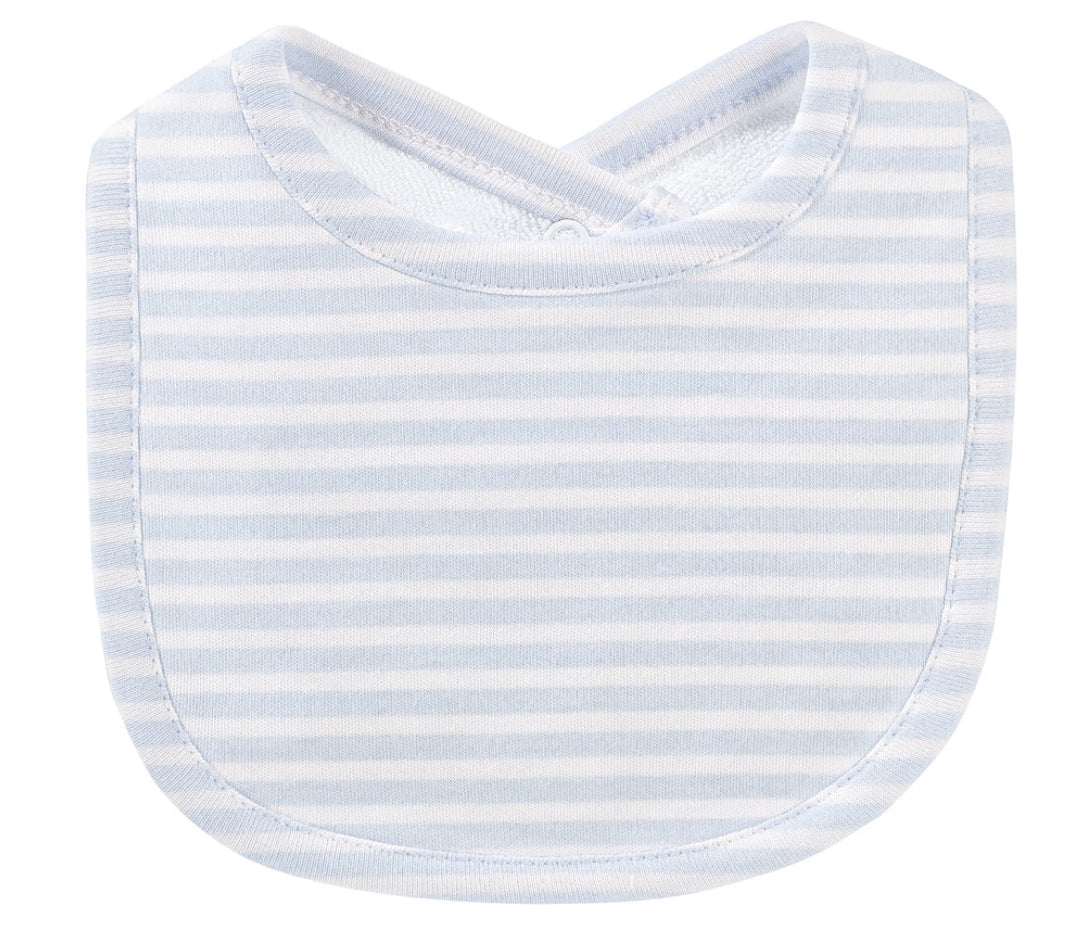 BABY CLUB CHIC: Light blue snd white striped bib