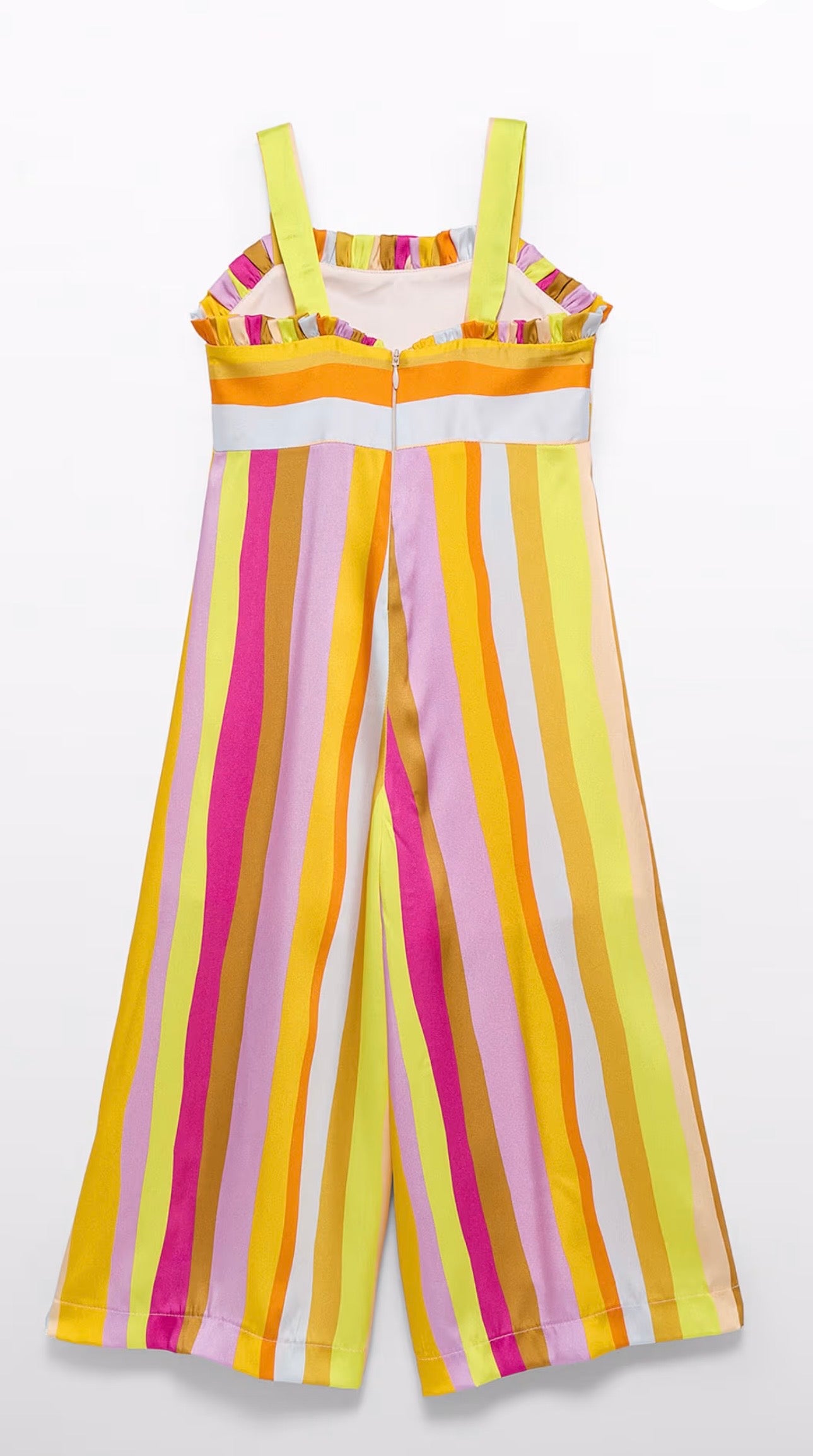 Abel & Lula : Girls Multicolored Striped Jumpsuit