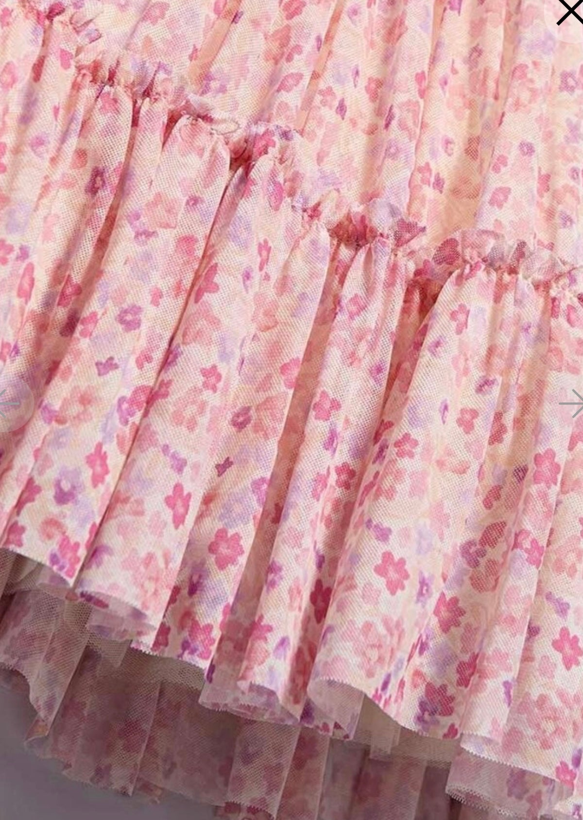 Abel & Lula Girls Floral Print Tulle Dress