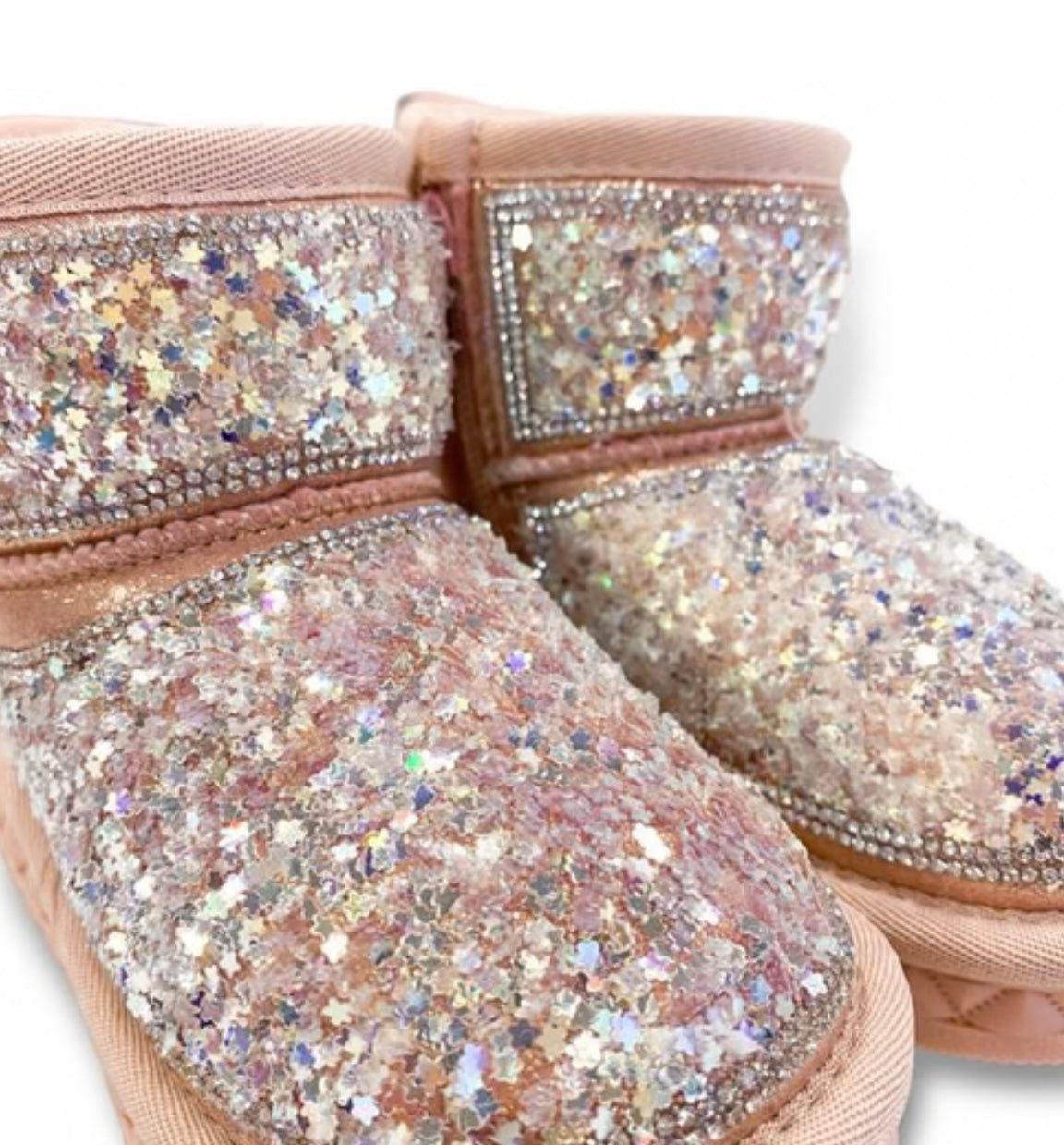 Doe A Dear Pink Mini Star Sequin Boots