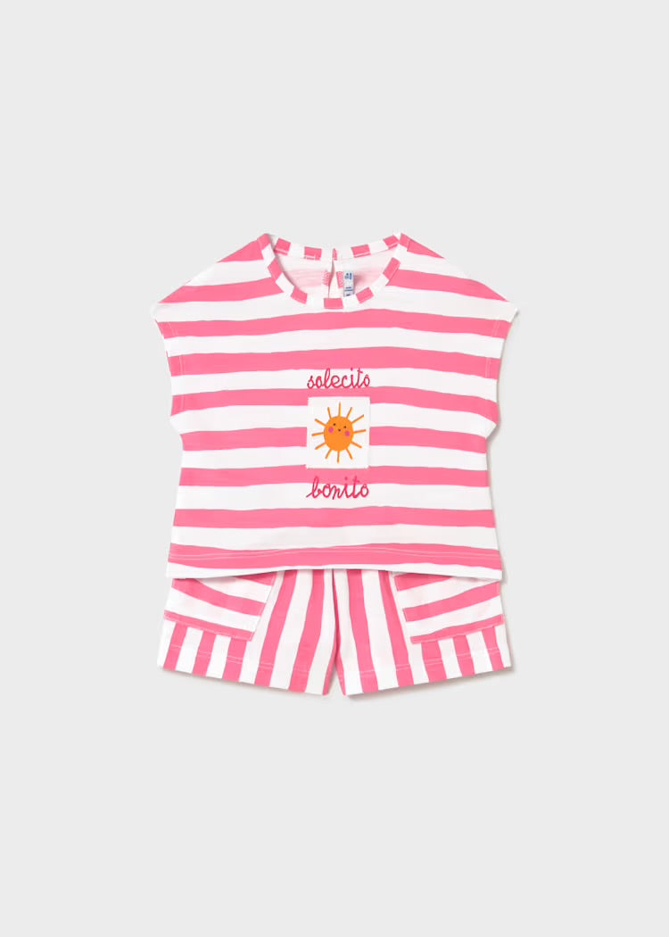 MAYORAL : Baby Striped Shorts and T-Shirt 2-Piece Set