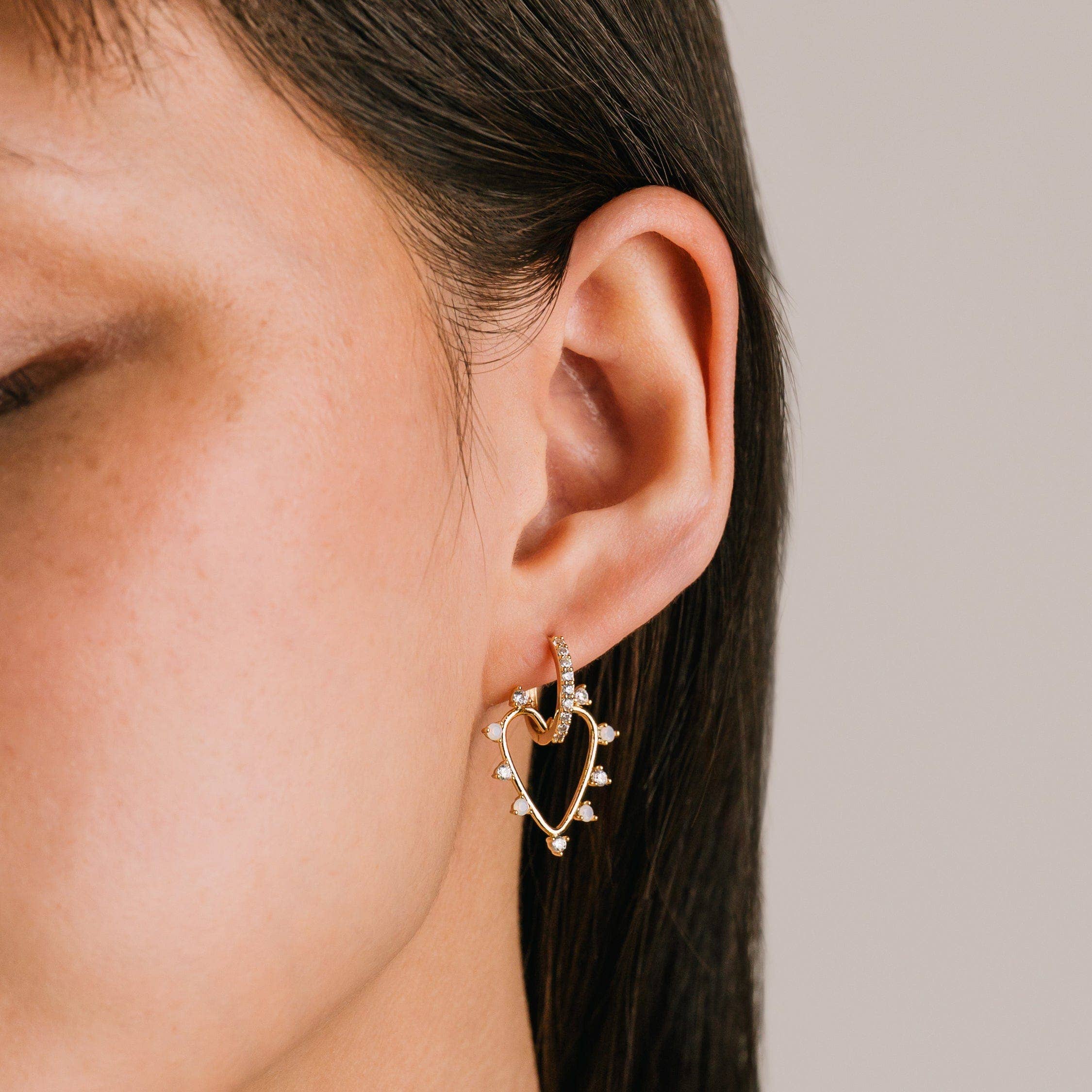 Chapel Heart Hoop Earrings