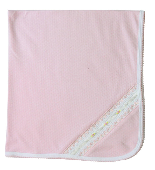 Sweet Pink Smocked Blanket