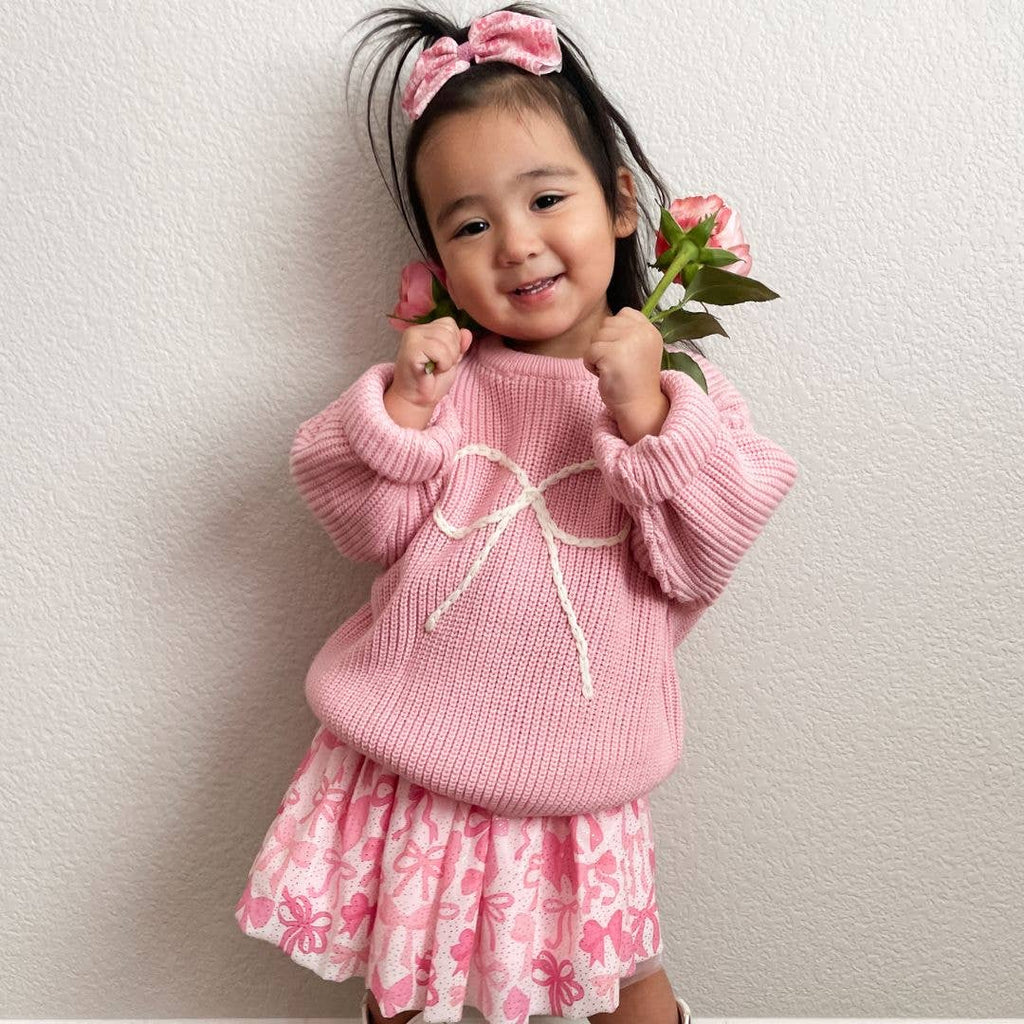 SWEET WINK : Bow Yarn Knit Sweater