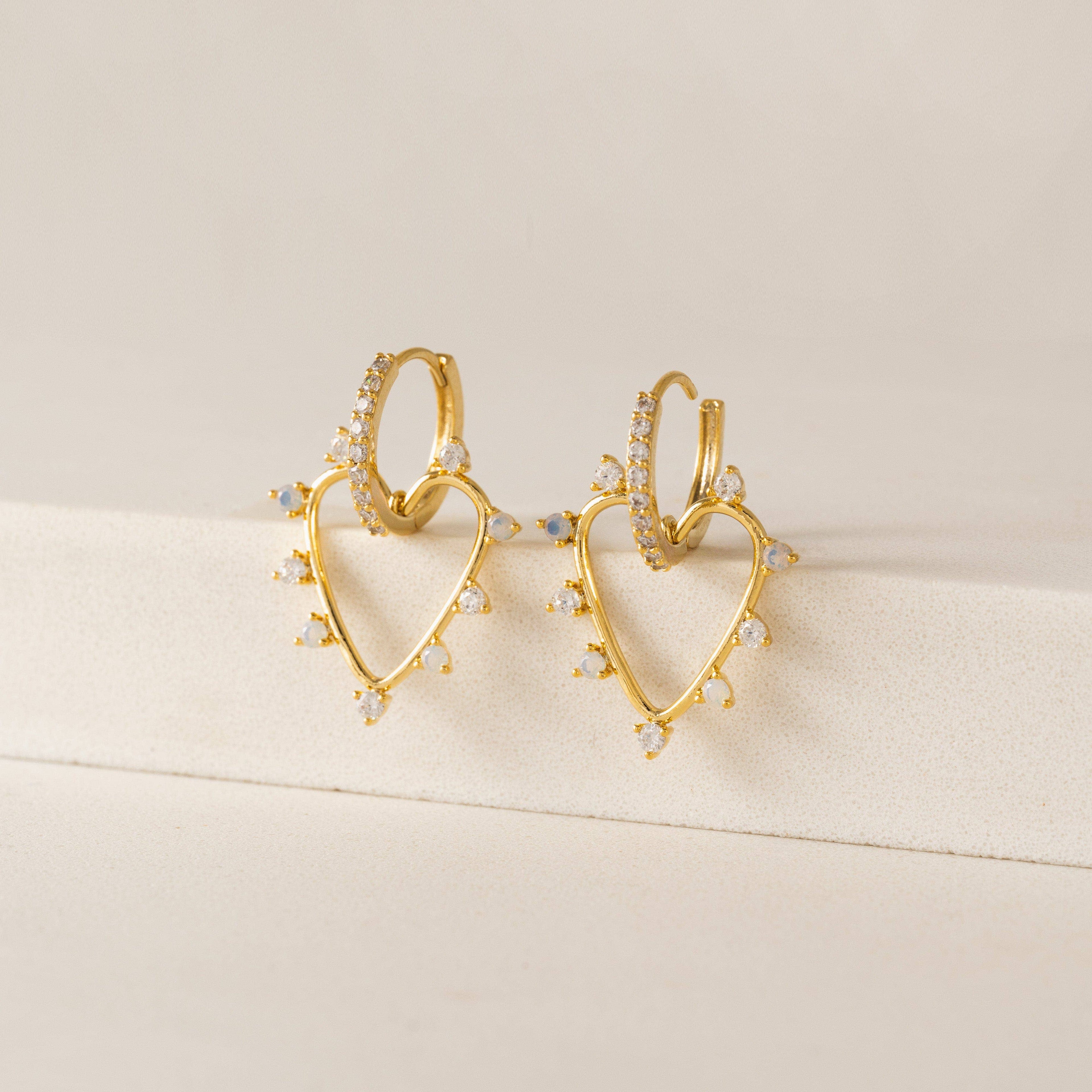 Chapel Heart Hoop Earrings