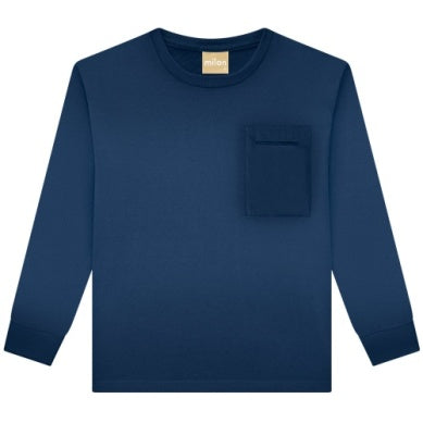 MILON: LONGSLEEVE DENIM TEE WITH POCKET