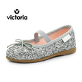 VICTORIA : GIRLS SILVER BALLERINA FLAT