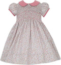 ANAVINI : TINY LIBERTY FLORAL DRESS W/SOLID PINK COLLAR