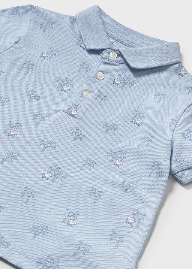 MAYORAL: BOYS BLUE PALM TREE POLO