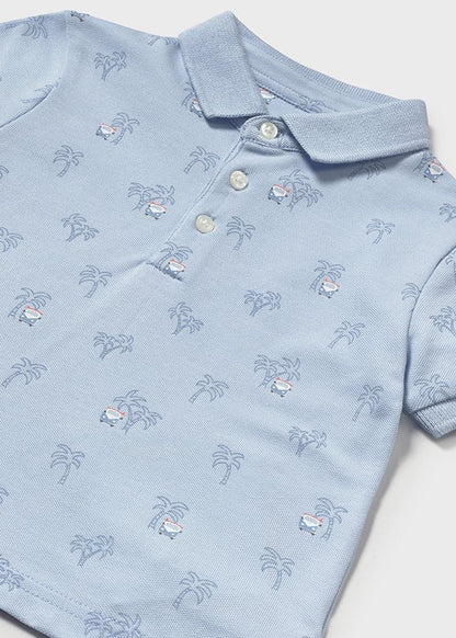 MAYORAL: BOYS BLUE PALM TREE POLO