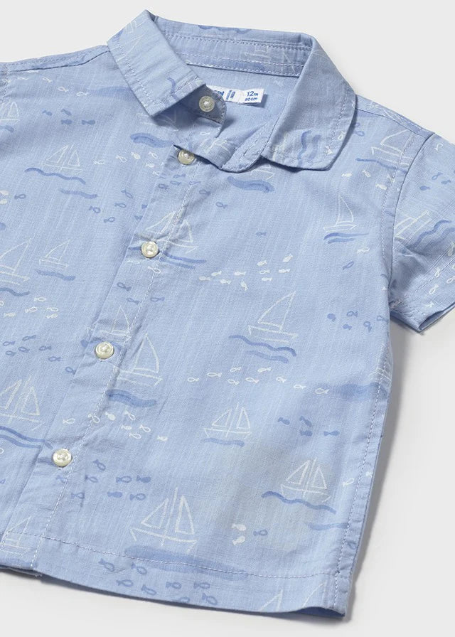 MAYORAL: BOYS BLUE BOATS SHIRT