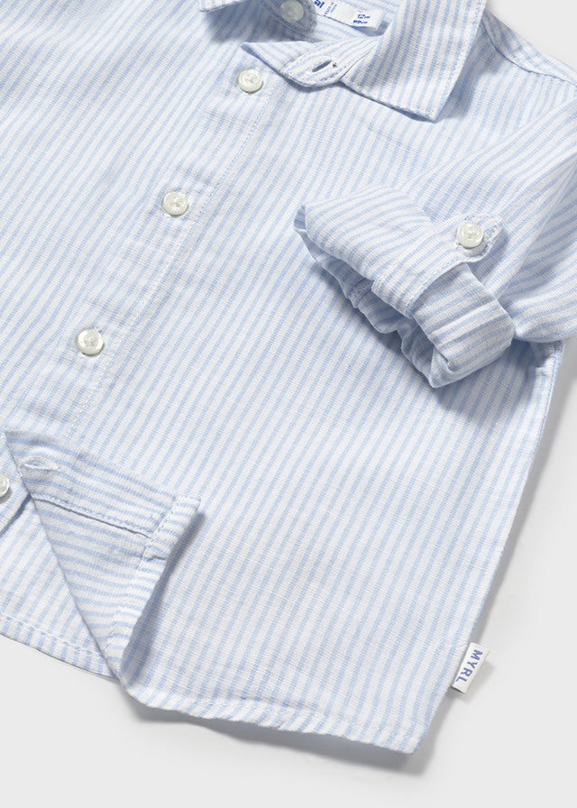MAYORAL: BOYS STRIPED LONG SLEEVE BUTTON UP