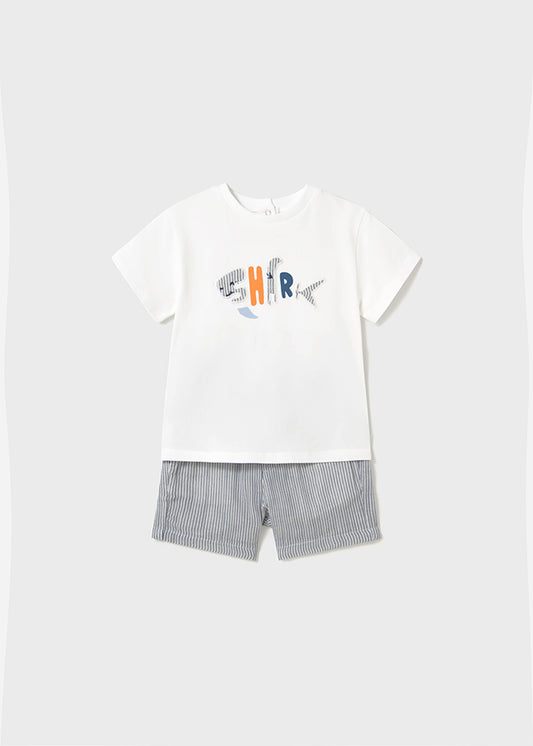 MAYORAL: BOY SHARK SHORTS SET