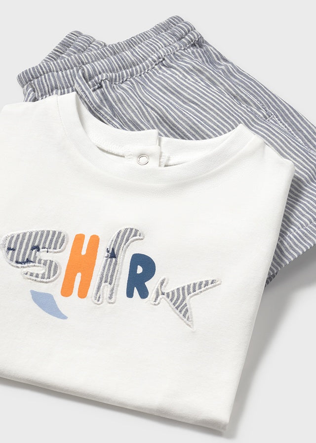 MAYORAL: BOY SHARK SHORTS SET