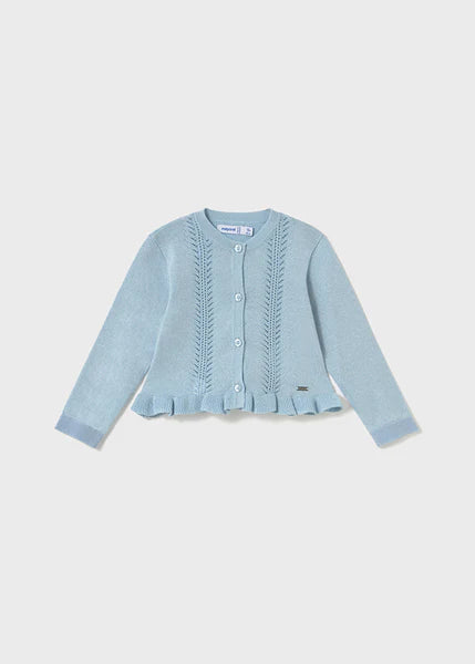 MAYORAL: GIRLS BLUE SHIMMER CARDIGAN