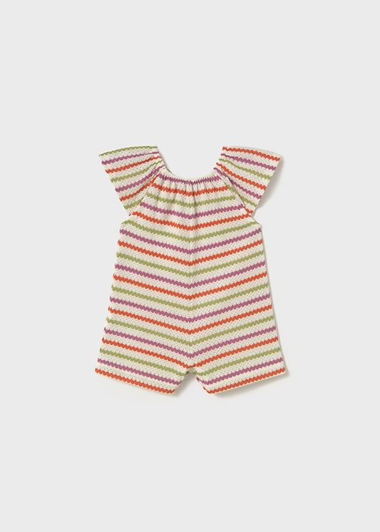 MAYORAL: MULTI STRIPED PULL UP ROMPER