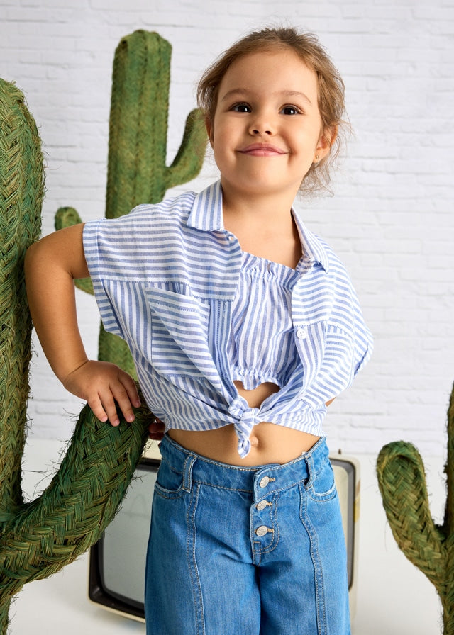 MAYORAL: GIRLS STRIPED 2 PIECE TOP