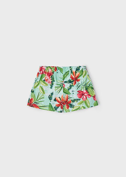 MAYORAL: GIRLS TROPICAL SHORT SET GREEN