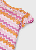 MAYORAL: PINK & ORANGE CHEVRON GIRLS DRESS