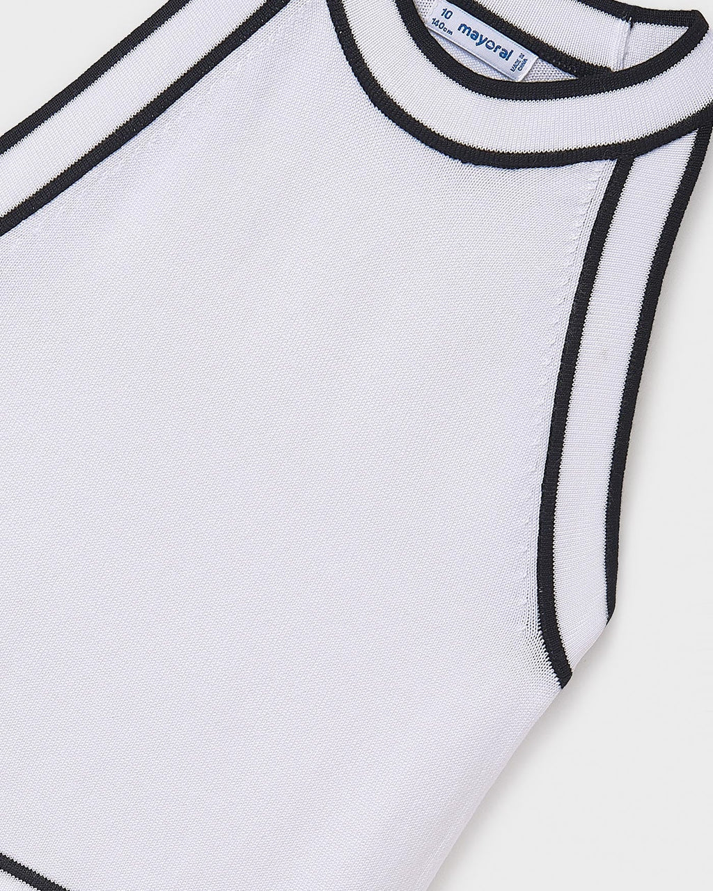 MAYORAL: GIRLS BLACK & WHITE VISCOSE KNIT TOP