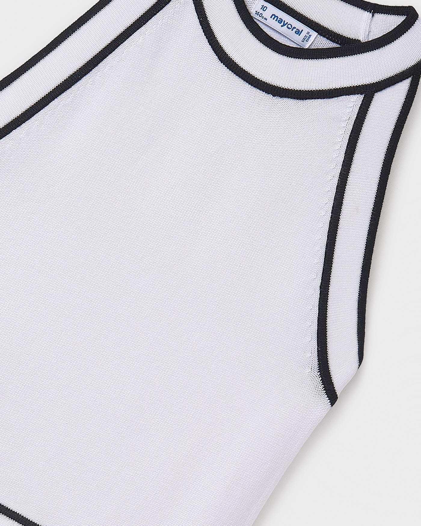 MAYORAL: GIRLS BLACK & WHITE VISCOSE KNIT TOP