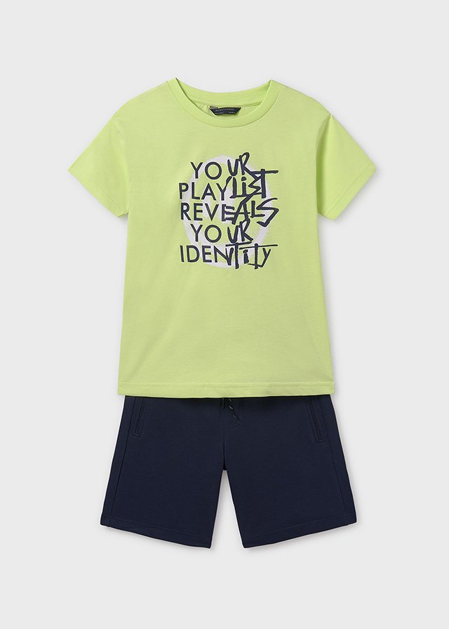 MAYORAL: BOYS NEON PRINT TEE with SHORTS