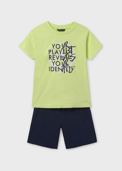 MAYORAL: BOYS NEON PRINT TEE with SHORTS