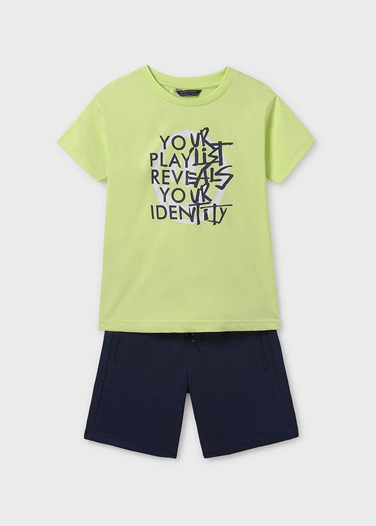 MAYORAL: BOYS NEON PRINT TEE with SHORTS